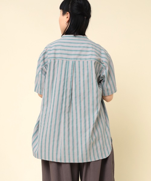RNA-N（アールエヌエーエヌ）の「B2822 コードストライプシャツ（シャツ/ブラウス・レディース・ベージュ/グレー/ライトブルー・MEDIUM）」の8枚目の写真