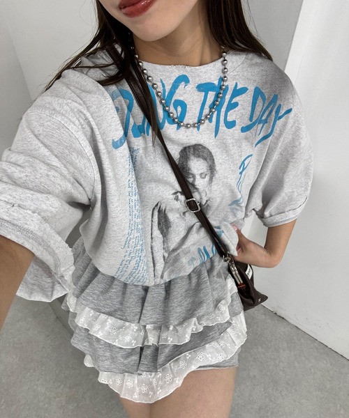 RePRODUCTION LABEL（リプロダクションレーベル）の「【ユニセックス】【RePRODUCTION LABEL / リプロダクションレーベル】アソートパウダー加工グラインダーグラフィックTシャツ（Tシャツ/カットソー・レディース・オフホワイト/ブルー/グレー/ホワイト系その他2/ブラック系その他/ブラック系その他3/ブラック/ブラック系その他2/グレー系その他/ホワイト/グリーン/レッド/ホワイト系その他/ホワイト系その他3/グレー系その他2・FREE）」の10枚目の写真