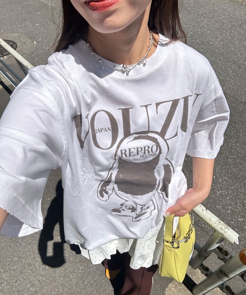 RePRODUCTION LABEL（リプロダクションレーベル）の「【ユニセックス】【RePRODUCTION LABEL / リプロダクションレーベル】アソートパウダー加工グラインダーグラフィックTシャツ（Tシャツ/カットソー・レディース・オフホワイト/ブルー/グレー/ホワイト系その他2/ブラック系その他/ブラック系その他3/ブラック/ブラック系その他2/グレー系その他/ホワイト/グリーン/レッド/ホワイト系その他/ホワイト系その他3/グレー系その他2・FREE）」の3枚目の写真