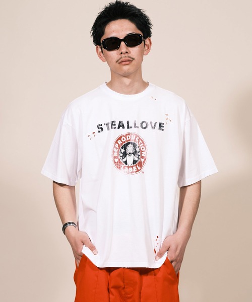 RePRODUCTION LABEL（リプロダクションレーベル）の「【ユニセックス】【RePRODUCTION LABEL / リプロダクションレーベル】アソートパウダー加工グラインダーグラフィックTシャツ（Tシャツ/カットソー・レディース・オフホワイト/ブルー/グレー/ホワイト系その他2/ブラック系その他/ブラック系その他3/ブラック/ブラック系その他2/グレー系その他/ホワイト/グリーン/レッド/ホワイト系その他/ホワイト系その他3/グレー系その他2・FREE）」の22枚目の写真