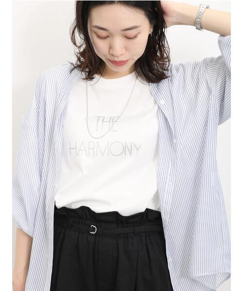 Samansa Mos2 blue（サマンサモスモスブルー）の「シアーストライプシャツ（シャツ/ブラウス・レディース・ブルー/ミント/ネイビー・F）」の7枚目の写真