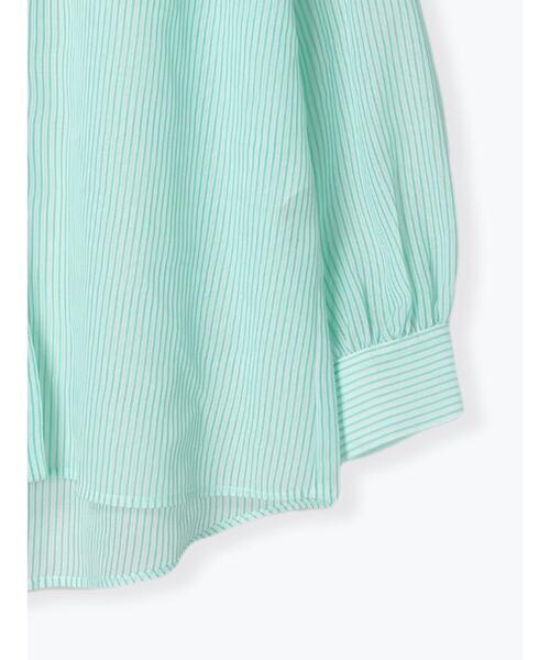 Samansa Mos2 blue（サマンサモスモスブルー）の「シアーストライプシャツ（シャツ/ブラウス・レディース・ブルー/ミント/ネイビー・F）」の20枚目の写真