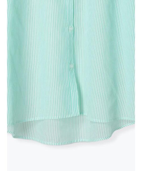 Samansa Mos2 blue（サマンサモスモスブルー）の「シアーストライプシャツ（シャツ/ブラウス・レディース・ブルー/ミント/ネイビー・F）」の21枚目の写真