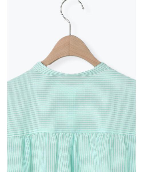 Samansa Mos2 blue（サマンサモスモスブルー）の「シアーストライプシャツ（シャツ/ブラウス・レディース・ブルー/ミント/ネイビー・F）」の22枚目の写真