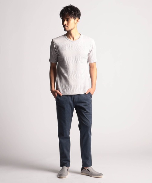 NICOLE CLUB FOR MEN（ニコルクラブフォーメン）の「ジオメトリック クルーネック半袖Ｔシャツ（Tシャツ/カットソー・メンズ・ピンク系/キナリ/ホワイト系/ブラック/オフホワイト・MEDIUM/LARGE/X-LARGE）」の13枚目の写真