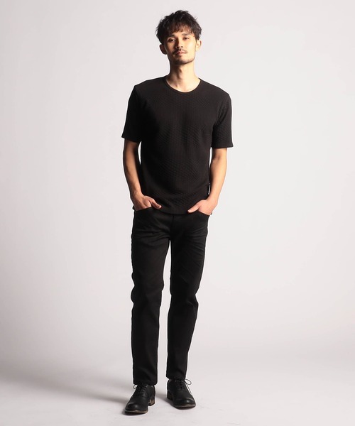 NICOLE CLUB FOR MEN（ニコルクラブフォーメン）の「ジオメトリック クルーネック半袖Ｔシャツ（Tシャツ/カットソー・メンズ・ピンク系/キナリ/ホワイト系/ブラック/オフホワイト・MEDIUM/LARGE/X-LARGE）」の14枚目の写真