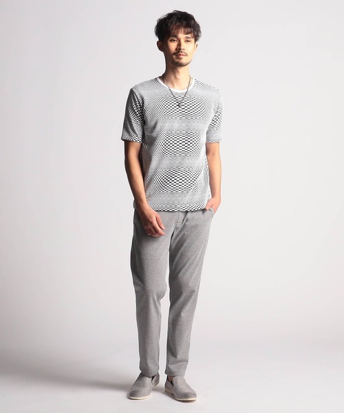 NICOLE CLUB FOR MEN（ニコルクラブフォーメン）の「ジオメトリック クルーネック半袖Ｔシャツ（Tシャツ/カットソー・メンズ・ピンク系/キナリ/ホワイト系/ブラック/オフホワイト・MEDIUM/LARGE/X-LARGE）」の15枚目の写真