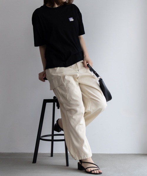 Mac-House(マックハウス)の「PEKO ワンポイント刺繍Tシャツ(Tシャツ/カットソー・レディース・サックスブルー/ブルー系その他/クリーム/ブラック・M/L)」の14枚目の写真