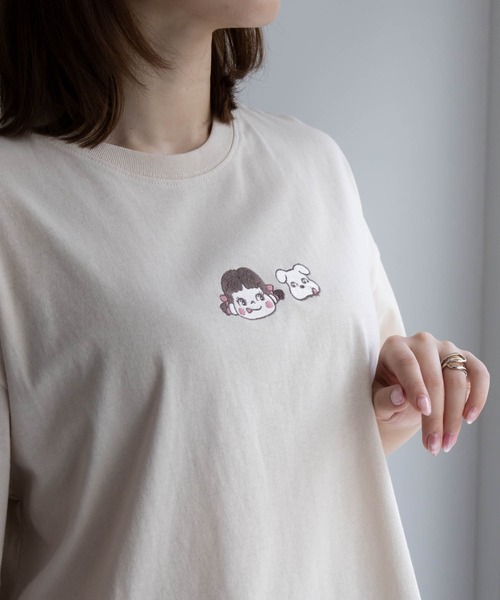 Mac-House(マックハウス)の「PEKO ワンポイント刺繍Tシャツ(Tシャツ/カットソー・レディース・サックスブルー/ブルー系その他/クリーム/ブラック・M/L)」の16枚目の写真