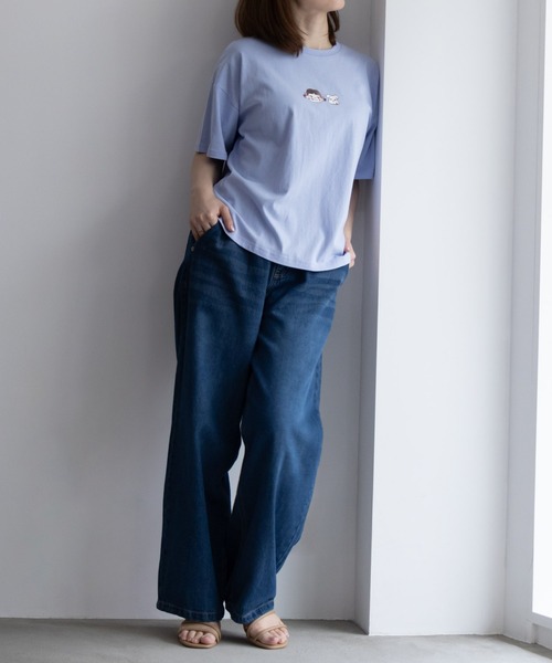 Mac-House(マックハウス)の「PEKO ワンポイント刺繍Tシャツ(Tシャツ/カットソー・レディース・サックスブルー/ブルー系その他/クリーム/ブラック・M/L)」の18枚目の写真