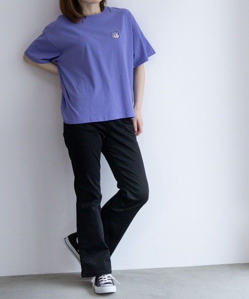 Mac-House(マックハウス)の「PEKO ワンポイント刺繍Tシャツ(Tシャツ/カットソー・レディース・サックスブルー/ブルー系その他/クリーム/ブラック・M/L)」の21枚目の写真