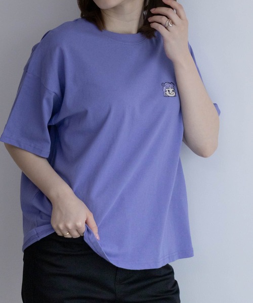 Mac-House(マックハウス)の「PEKO ワンポイント刺繍Tシャツ(Tシャツ/カットソー・レディース・サックスブルー/ブルー系その他/クリーム/ブラック・M/L)」の20枚目の写真