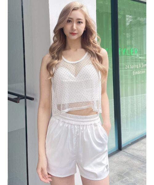 GYDA（ジェイダ）の「Square gydaサテンパンツ（その他パンツ・レディース・ブラック/オフホワイト・FREE）」の11枚目の写真