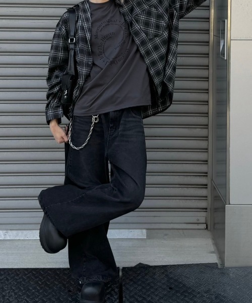 Chikashitsu +（チカシツプラス）の「【Chikashitsu +】logo graphic t-shirt 2 / ロゴグラフィック半袖Tシャツ（Tシャツ/カットソー・メンズ・チャコール/ブラック/ホワイト・ONE SIZE）」の18枚目の写真