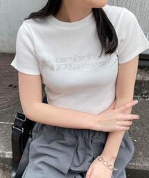 WEGO | WEGO/【24年春夏新作】ラインストーンリブちびT(Tシャツ/カットソー)