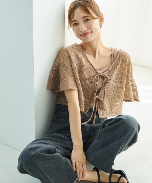 mysty woman オケージョン　レース カーディガン 長袖 mysty woman オケージョン レース カーディガン 長袖|mercari