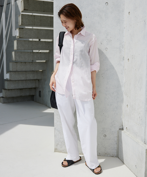 【新品タグ付き】スローブイエナ　レーヨンリネン イージーパンツ　ホワイト☆ SLOBE IENA（スローブイエナ）の「《追加》レーヨンリネン