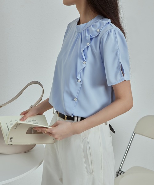 MAISON DE THERESE(メゾン ド テレーズ)の「半袖ブラウス(シャツ/ブラウス・レディース・ブルー/グリーン/ベージュ/ホワイト・M)」の17枚目の写真