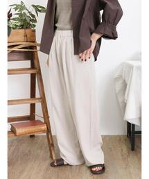 Samansa Mos2 | 【Lサイズ WEB限定】【接触冷感・UVカット】レーヨン麻ストレートパンツ(その他パンツ)