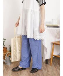Samansa Mos2（サマンサ モスモス）の「【Lサイズ WEB限定】【接触冷感・UVカット】レーヨン麻ストレートパンツ（その他パンツ）」