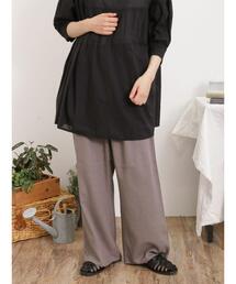 Samansa Mos2 | 【Lサイズ WEB限定】【接触冷感・UVカット】レーヨン麻ストレートパンツ(その他パンツ)