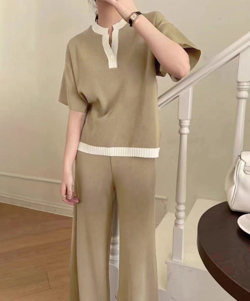Miniministore(ミニミニストア)の「ニットセットアップ 冷感タッチレディース(アンサンブル・レディース・ダークベージュ/アイボリー/グレイッシュベージュ/ブラック/フューシャピンク/ブルー・FREE)」の4枚目の写真