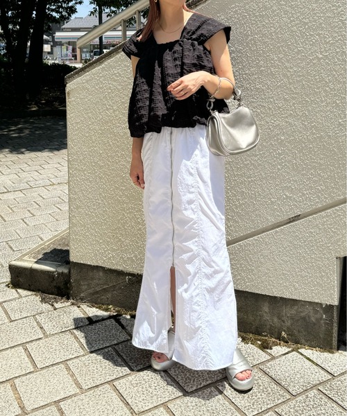 y/m by misato（イムバイミサト）の「チェックふくれジャガードトップス（その他トップス・レディース・ブラック/アイボリー・FREE）」の15枚目の写真