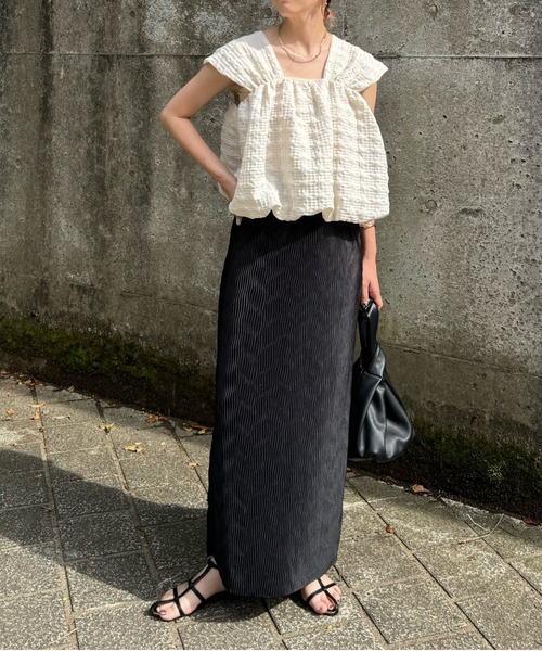 y/m by misato（イムバイミサト）の「チェックふくれジャガードトップス（その他トップス・レディース・ブラック/アイボリー・FREE）」の17枚目の写真