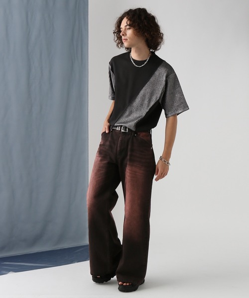 HARE（ハレ）の「ウェーブキリカエラメカット(HARE)（Tシャツ/カットソー・メンズ・ブルー/ブラック・FREE）」の3枚目の写真