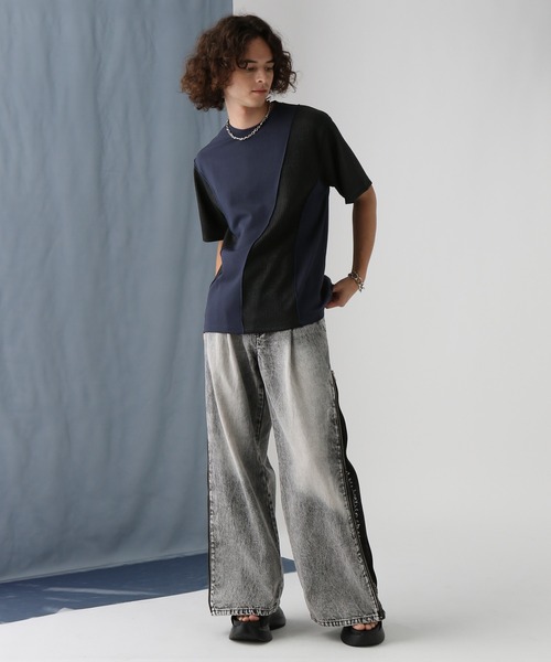 HARE（ハレ）の「ウェーブキリカエラメカット(HARE)（Tシャツ/カットソー・メンズ・ブルー/ブラック・FREE）」の5枚目の写真