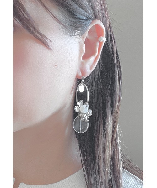 tone(トーン)の「【Agaro】No.417 ピアス アレルギー対応 シルバー 天然石(MA)(ピアス(両耳用)・レディース・シルバー系1/シルバー系2/シルバー系3・FREE)」の1枚目の写真