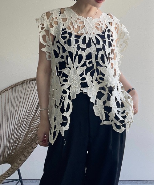 ap retro（アプレトロ）の「フラワーレースアソートベスト/2way（ベスト・レディース・E/D/C/A/B/F/H/G・FREE）」の6枚目の写真