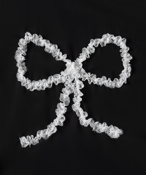 me+em select(ミームセレクト)の「※※ 3color 】レースリボンバレエコアオーバーTシャツ / lace ribbon ballet core over T-shirt(Tシャツ/カットソー・レディース・ホワイト/ブラック/グレー・FREE)」の13枚目の写真