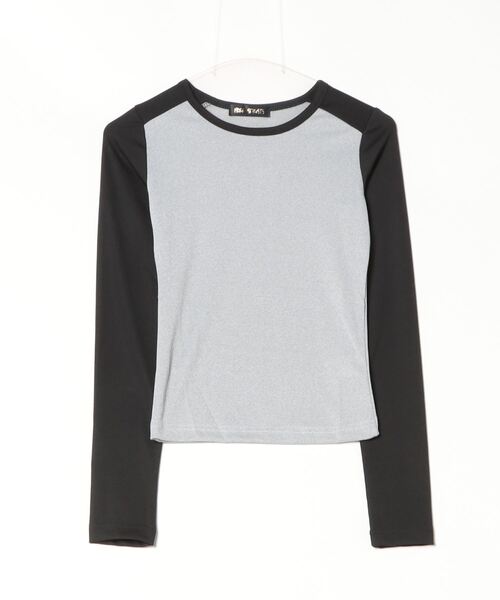 FREE STYLISTS（フリー スタイリスト）の「配色ロングスリーブTシャツ（Tシャツ/カットソー・レディース・ブラック/ネイビー/ライトグリーン・M/XL/L）」の11枚目の写真