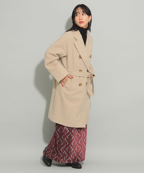 Ray BEAMS（レイビームス）の「ORCIVAL / モッサ コート（チェスターコート・レディース・ベージュ/ネイビー・1）」の4枚目の写真
