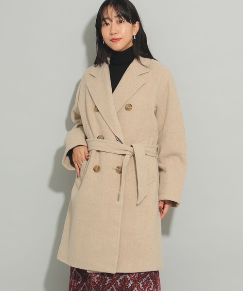 Ray BEAMS（レイビームス）の「ORCIVAL / モッサ コート（チェスターコート・レディース・ベージュ/ネイビー・1）」の6枚目の写真