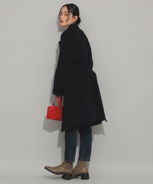 Ray BEAMS（レイビームス）の「ORCIVAL / モッサ コート（チェスターコート・レディース・ベージュ/ネイビー・1）」の9枚目の写真