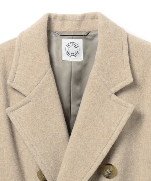 Ray BEAMS（レイビームス）の「ORCIVAL / モッサ コート（チェスターコート・レディース・ベージュ/ネイビー・1）」の12枚目の写真