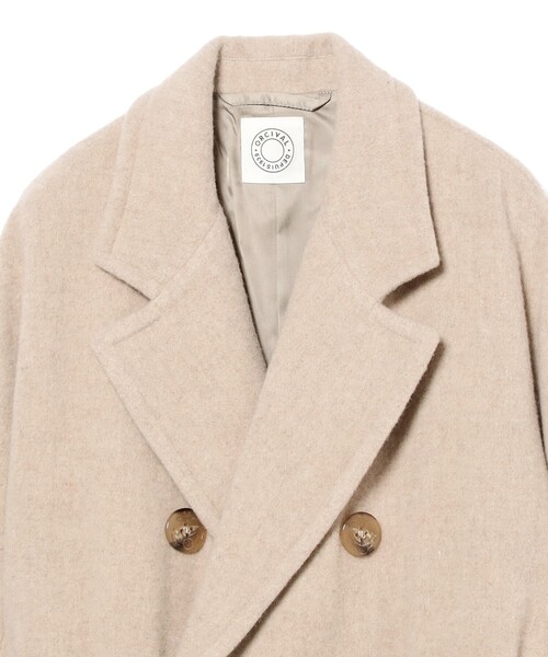 Ray BEAMS（レイビームス）の「ORCIVAL / モッサ コート（チェスターコート・レディース・ベージュ/ネイビー・1）」の22枚目の写真