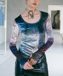Velour Art Print Top/ベロアアートプリントトップス