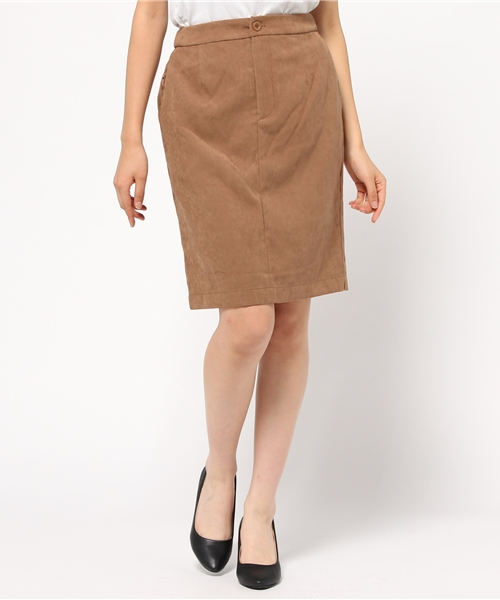 mystic（ミスティック）の「【mystic】スウェードタッチタイトスカート（スカート・レディース・グレー/ブラック/キャメル/ワインレッド・1/2）」の3枚目の写真