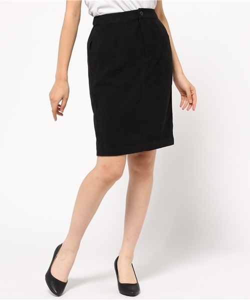 mystic（ミスティック）の「【mystic】スウェードタッチタイトスカート（スカート・レディース・グレー/ブラック/キャメル/ワインレッド・1/2）」の2枚目の写真