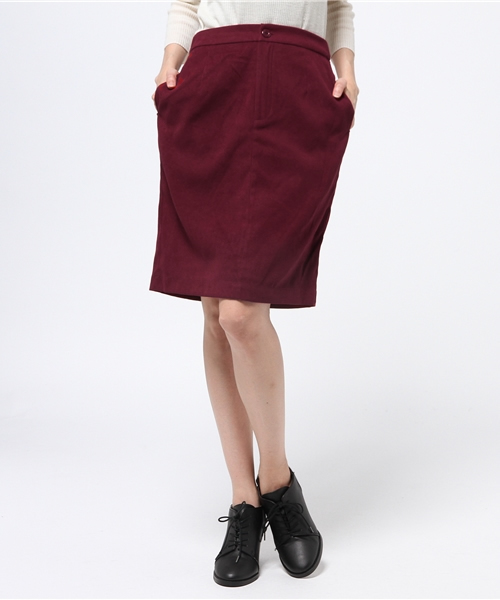 mystic（ミスティック）の「【mystic】スウェードタッチタイトスカート（スカート・レディース・グレー/ブラック/キャメル/ワインレッド・1/2）」の4枚目の写真