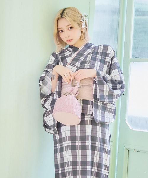 Tika（ティカ）の「ワンピース モノトーンチェック ゆかた3点