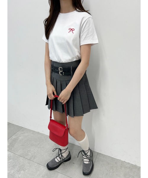 PHILLY(フィリー)の「【PHILLY】リボンポイントコンパクトTシャツ(Tシャツ/カットソー・レディース・ブラック/ライトピンク/サックスブルー/ホワイト・FREE)」の11枚目の写真