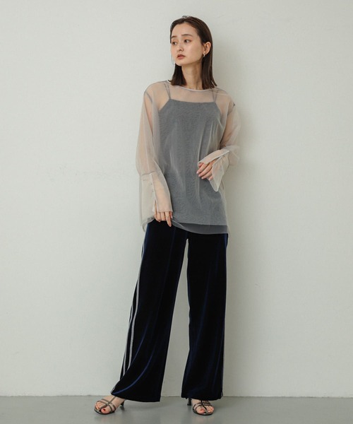 SENSE OF PLACE by URBAN RESEARCH（センスオブプレイスバイアーバンリサーチ）の「ベロアラメラインパンツ（その他パンツ・レディース・ブラウン/ネイビー/カーキ・ONE）」の8枚目の写真