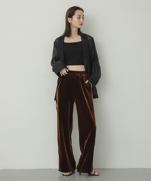 SENSE OF PLACE by URBAN RESEARCH（センスオブプレイスバイアーバンリサーチ）の「ベロアラメラインパンツ（その他パンツ・レディース・ブラウン/ネイビー/カーキ・ONE）」の14枚目の写真
