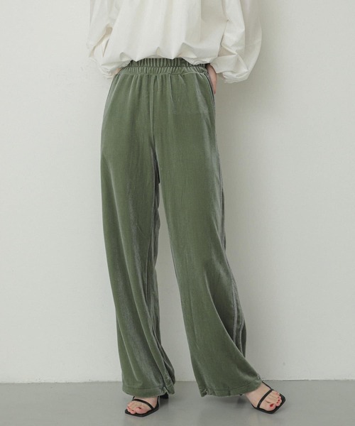 SENSE OF PLACE by URBAN RESEARCH（センスオブプレイスバイアーバンリサーチ）の「ベロアラメラインパンツ（その他パンツ・レディース・ブラウン/ネイビー/カーキ・ONE）」の21枚目の写真