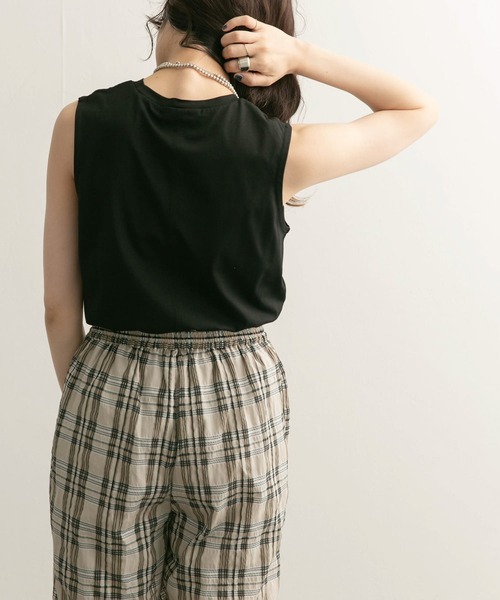 KBF（ケイビーエフ）の「デザインステッチスリーブレスカットソー（Tシャツ/カットソー・レディース・ブラック/アイボリー・ONE）」の20枚目の写真