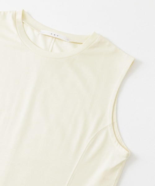 KBF（ケイビーエフ）の「デザインステッチスリーブレスカットソー（Tシャツ/カットソー・レディース・ブラック/アイボリー・ONE）」の7枚目の写真